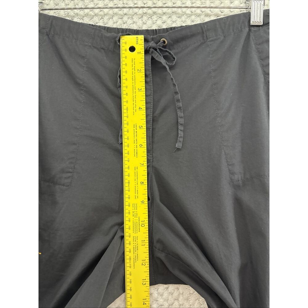 CHICOS Wide Leg Cropped Pants Womens 3 XL/16 Black Asian Embroidered Travel - Picture 7 of 10